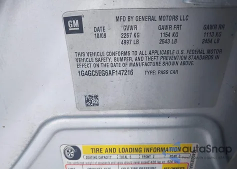 2010 Buick Lacrosse Cxl из США, поврежденный, VIN 1G4GC5EG6AF147216